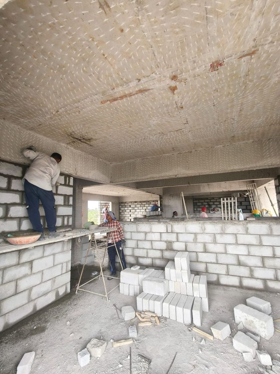 Internal plastering underway, 9 July 2026